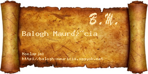 Balogh Maurícia névjegykártya
